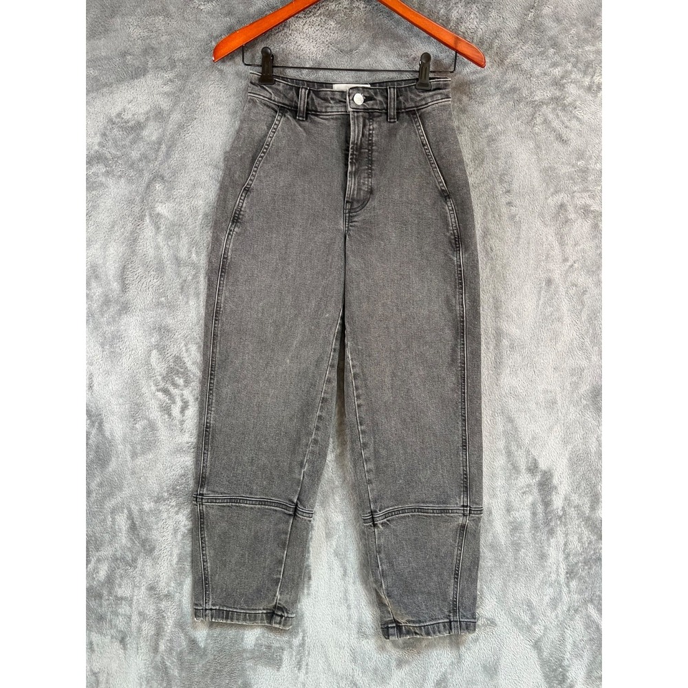Everlane The Utility Barrel Jeans Womens 24R 25x26 Gray Wash High Rise Crop